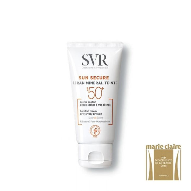 SVR SUN SECURE -MINERAL TINTED CREAM SPF50  DRY TO VERY DRY SKINS 60G