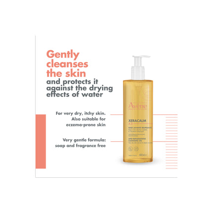 Avène XeraCalm A.D. Lipid-Replenishing Cleansing Oil 400ml