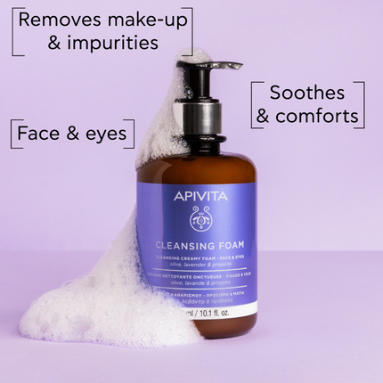 Apivita Creamy Foam Cleanser Face & Eye 300ml