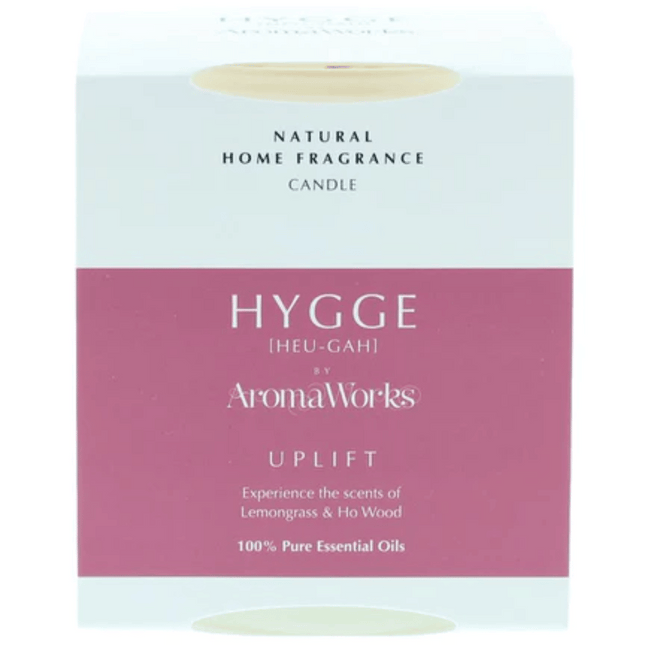AromaWorks Hygge Candle Uplift Lemongrass and Ho wood 220gm
