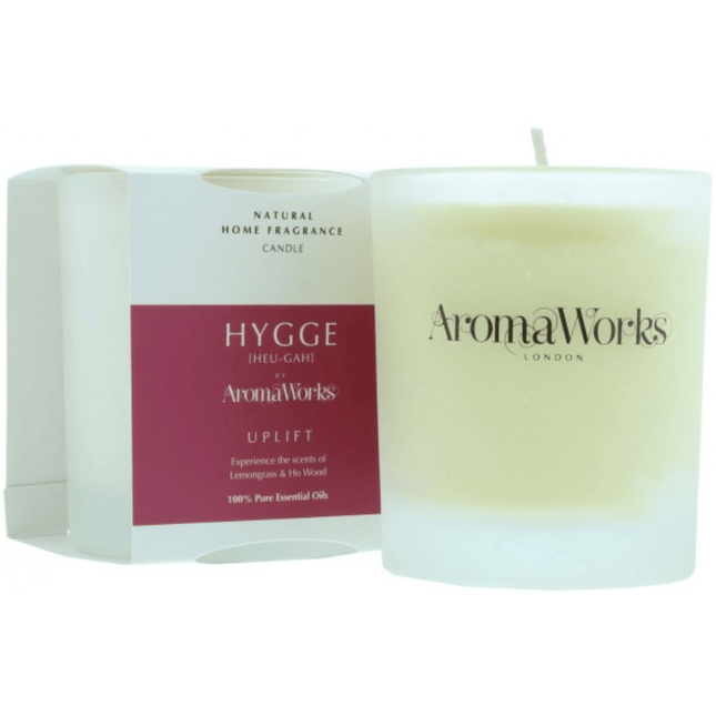 AromaWorks Hygge Candle Uplift Lemongrass and Ho wood 220gm