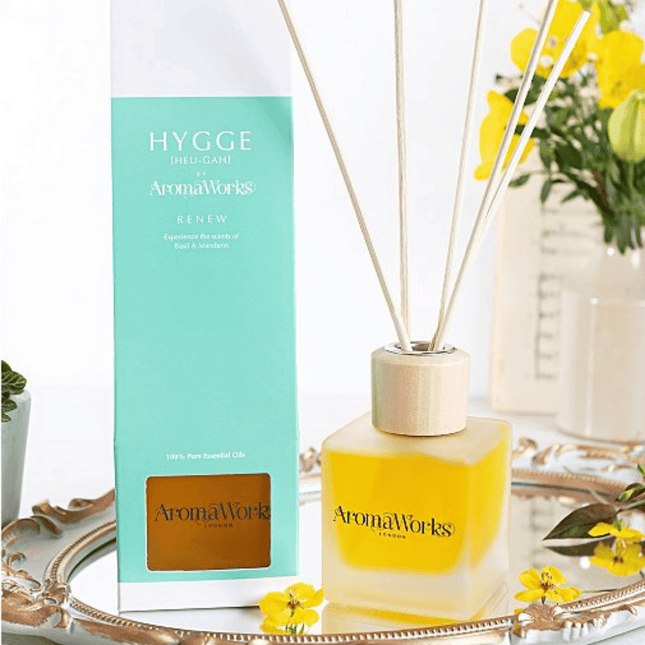 AromaWorks -Hygge Renew Reed Diffuser Basil and Mandarin