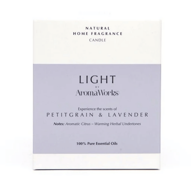 AromaWorks Light Range - Petitgrain & Lavender Candle 30cl