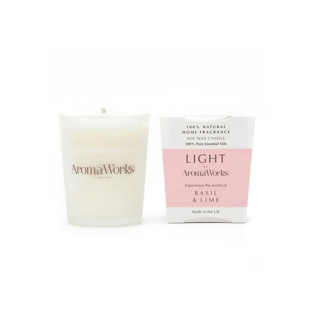 AromaWorks Light Range Basil & Lime Candle 10cl Small