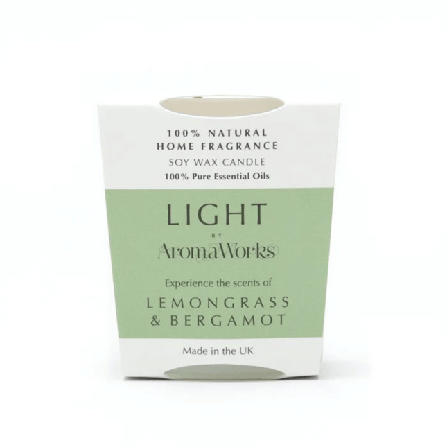 AromaWorks Light Range Lemongrass & Bergamot Candle 10cl Small