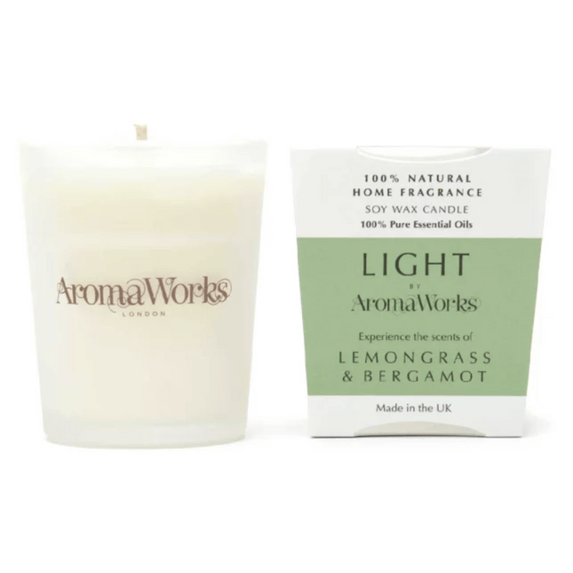 AromaWorks Light Range Lemongrass & Bergamot Candle 10cl Small