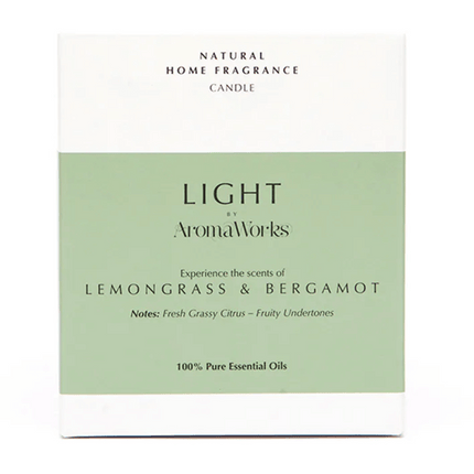 AromaWorks Light Range Lemongrass & Bergamot Candle 30cl Medium