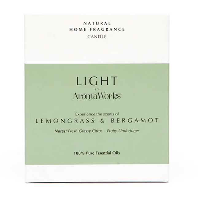 AromaWorks Light Range Lemongrass & Bergamot Candle 30cl Medium