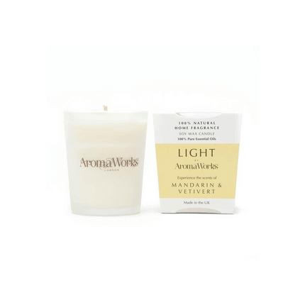 AromaWorks Light Range Mandarin & Vetivert Candle 10cl Small