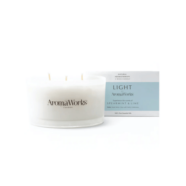 AromaWorks Light Range Spearmint and Lime Candle 3-Wick Large