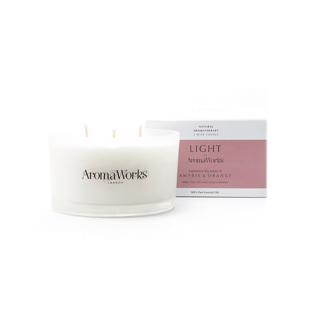 AromaWorks Light Range Amyris & Orange 3 Wick Candle