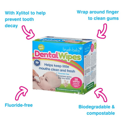 Brush-Baby - Baby Dental Wipes  - 28 pack (from birth)