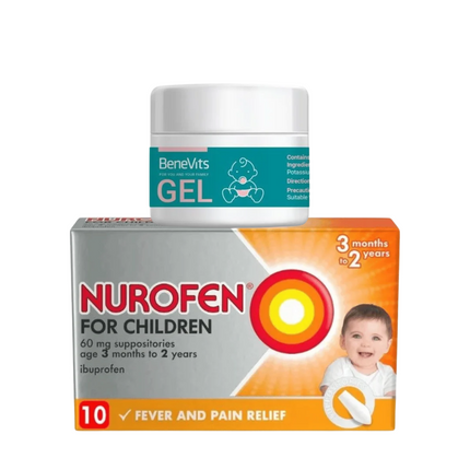 Complete Teething Relief Bundle Nurofen 60mg Suppositories + BeneVits