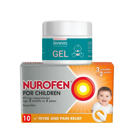 Complete Teething Relief Bundle Nurofen 60mg Suppositories + BeneVits