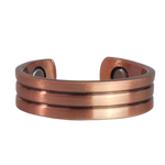 Heath copper ring by Magnetic Mobility featuring a simple design. This adjustable ring is designed to be easily worn on arthritic fingers, providing both style and functionality.