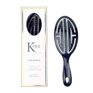 
                  
                    Load image into Gallery viewer, King Luxury Jewel Hairbrush - Black
                  
                