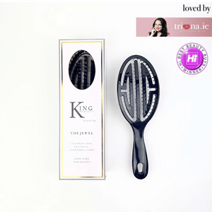 
                  
                    Load image into Gallery viewer, King Hair &amp;amp; Beauty The Jewel Hairbrush- Black
                  
                