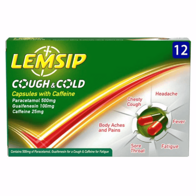 Lemsip Cough & Cold Capsules with Caffeine 12's