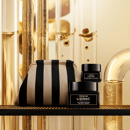 Lierac PREMIUM Silk Cream Set in Gold Pouch