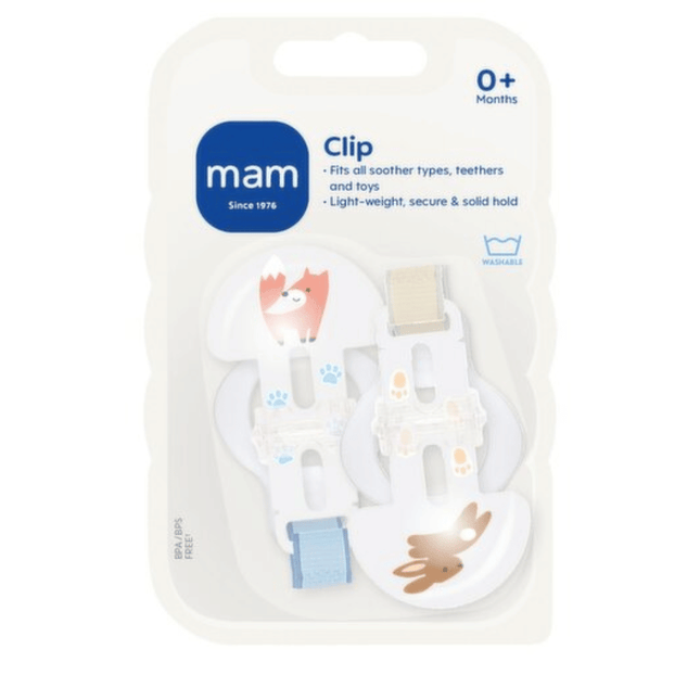 Mam Soother Clips 2Pk - Mixed