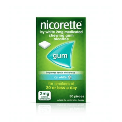 Nicorette 2mg Gum Icy White - 30 Pieces