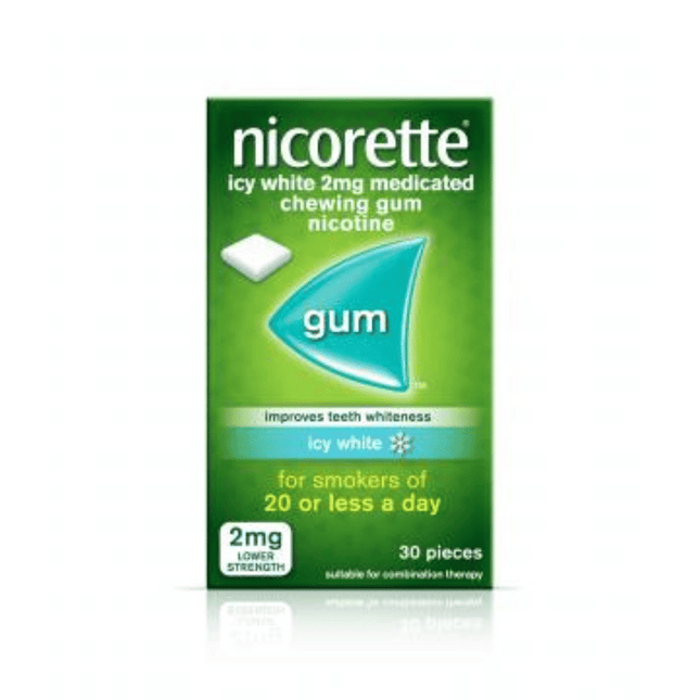 Nicorette 2mg Gum Icy White - 30 Pieces