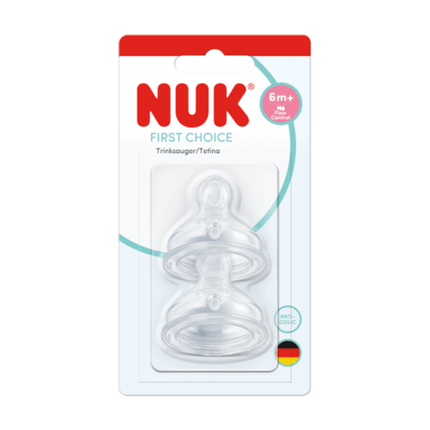 Nuk First Choice Silicone Teat Anti Colic - 2 Pack