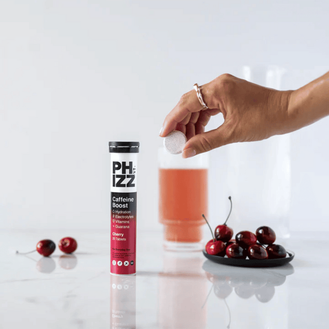 PHIZZ 3-in-1 + Caffeine Boost Effervescent Tablets Cherry 20's
