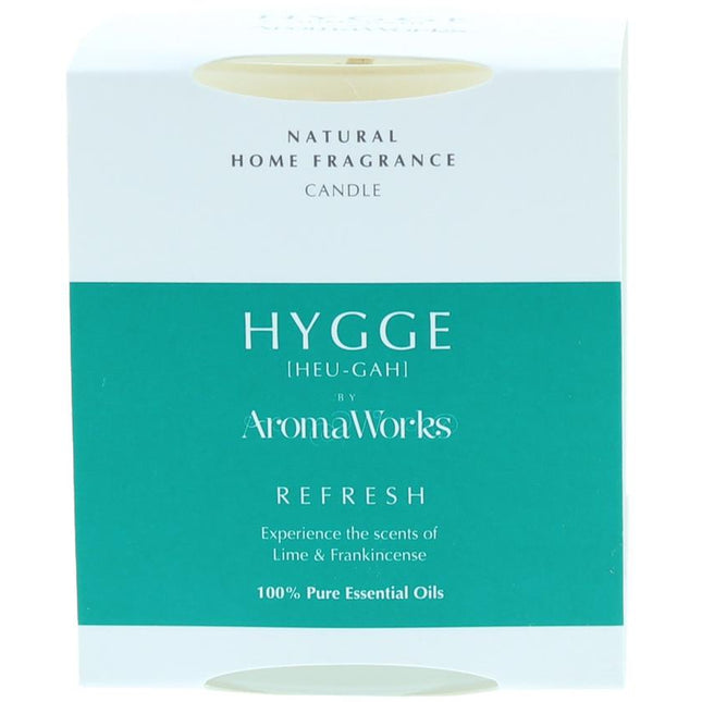 AromaWorks Hygge Candle -Refresh Lime and Frankincense  220gmCosmetics Online IE
