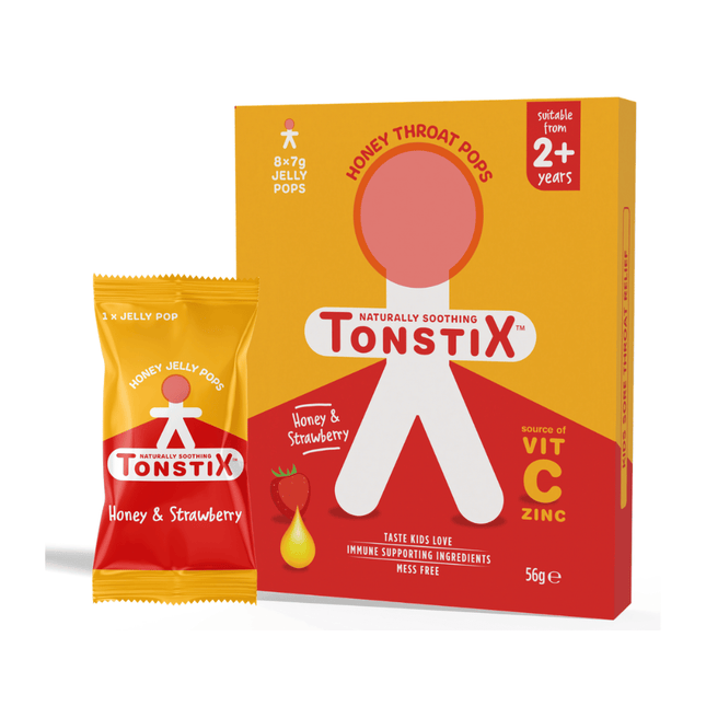 Tonstix Honey Jelly Throat Pops – Honey & Strawberry – 8 Pack