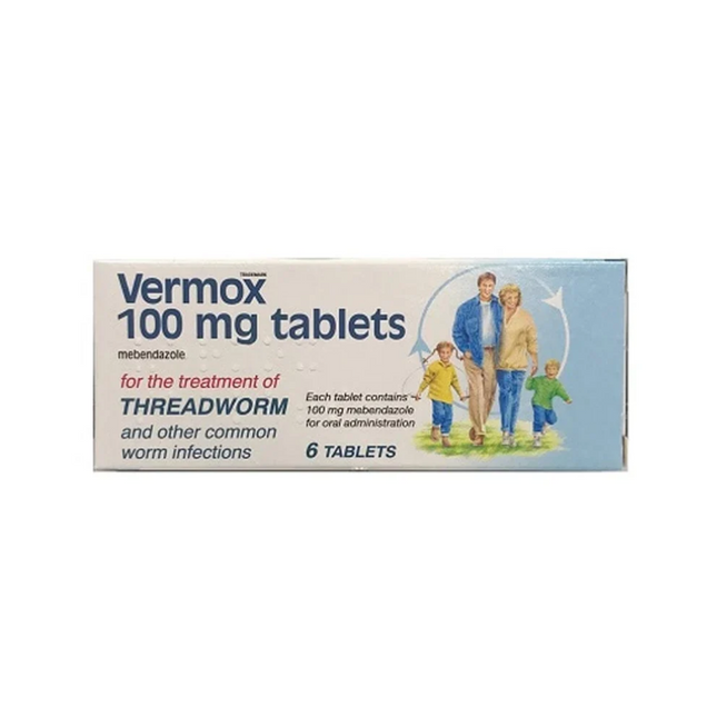 Vermox 100mg 6 Tablets