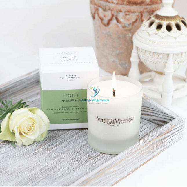 Aroma Works Light Range Lemongrass & Bergamot Candle 30Cl Medium