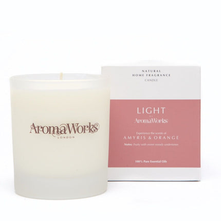 AromaWorks Light Range- Amyris &amp; Orange Candle 30cl MediumCosmetics Online IE