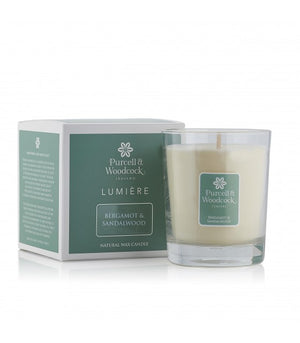 
                  
                    Load image into Gallery viewer, Purcell &amp;amp; Woodcock Lumiere Bergamot &amp;amp; Sandalwood Scented Candle from YourLocalPharmacy.ie
                  
                